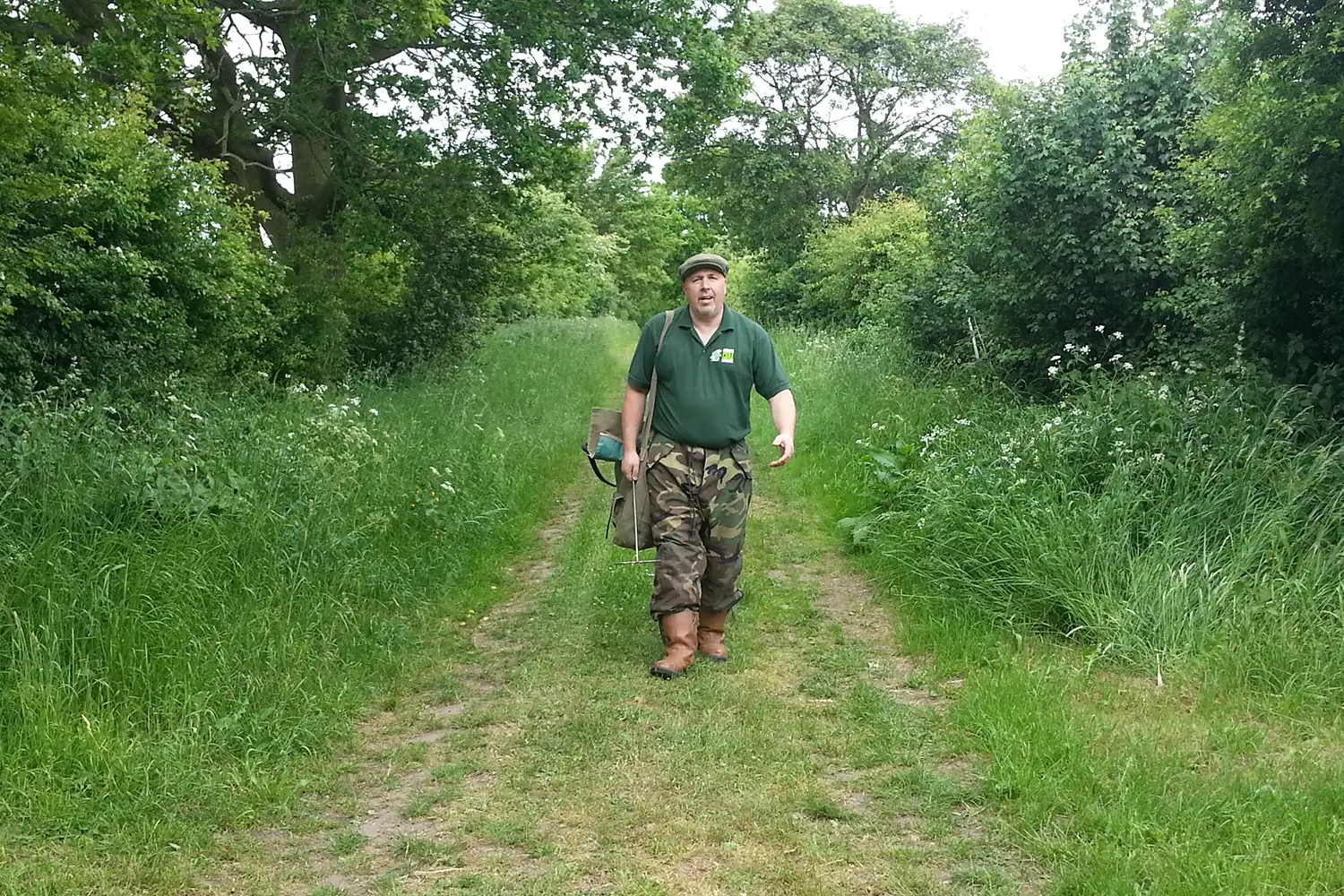 Mark from Norfolk Environmental Pest Solutions walking along a farm track in Norfolk